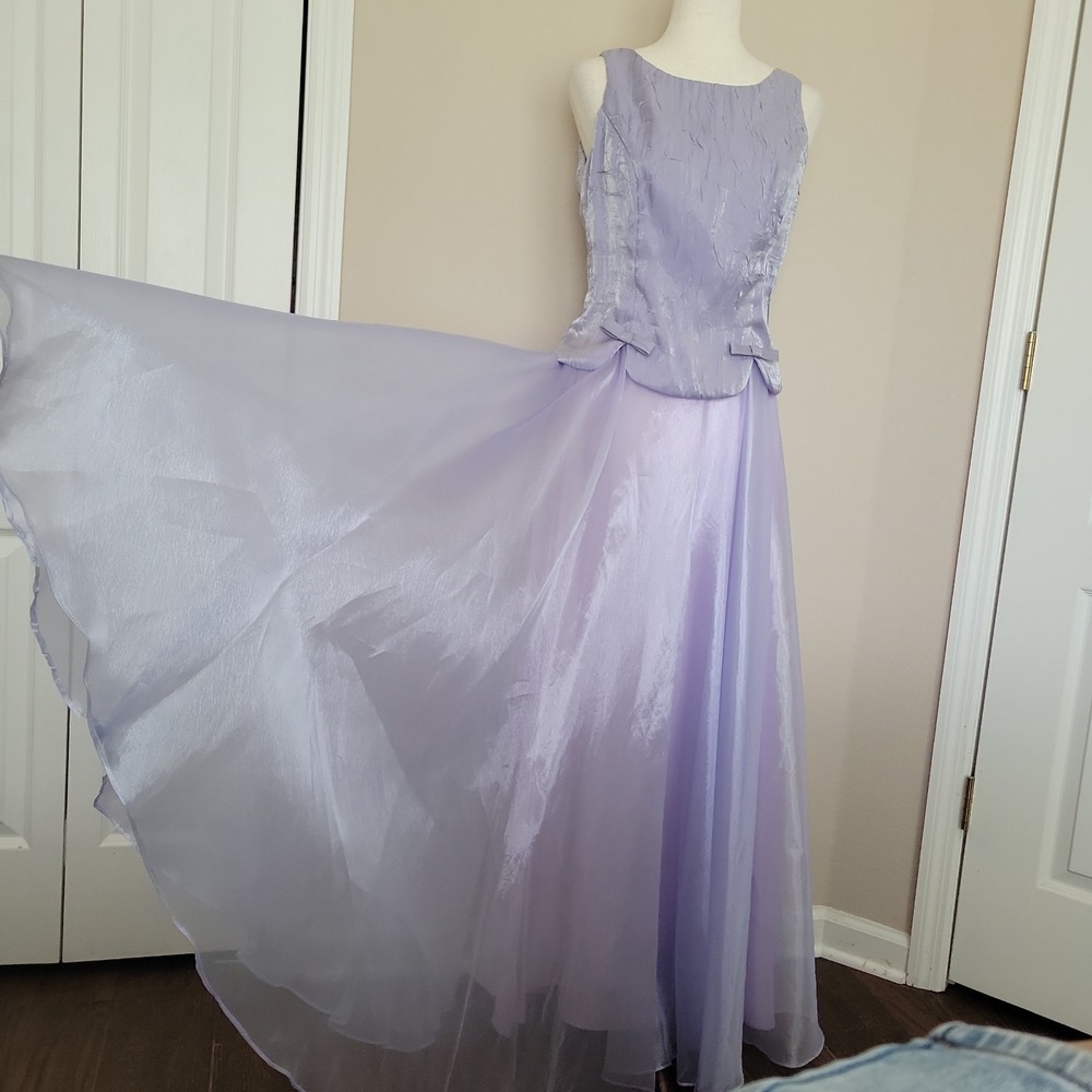 Dave & Johnny Womens Corset Style Dress Size M Purple Chiffon Fairy Ethereal Y2K